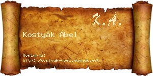 Kostyák Ábel névjegykártya